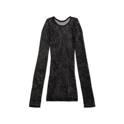 Top Crystal Mesh in Nero