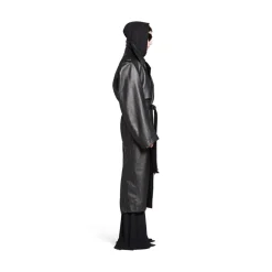 Trench Cocoon Aderente da Donna in Nero