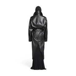 Trench Cocoon Aderente da Donna in Nero