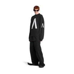 T-shirt A Maniche Lunghe Balenciaga Music | Archive Series Connected Medium Fit in Nero/bianco