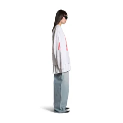 T-shirt A Maniche Lunghe Balenciaga Music | Archive Series Connected Medium Fit in Grigio Chiaro/rosso