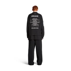 T-shirt A Maniche Lunghe Balenciaga Music | Archive Series Connected Medium Fit in Nero/bianco