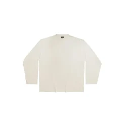 T-shirt A Maniche Lunghe Balenciaga Oversize in Crema