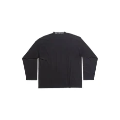 T-shirt A Maniche Lunghe Balenciaga Oversize in Nero D&eacute;lav&eacute;