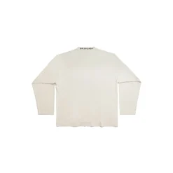 T-shirt A Maniche Lunghe Balenciaga Oversize in Crema
