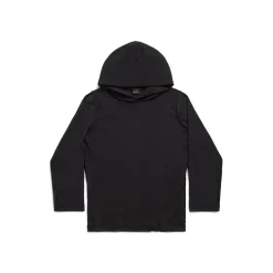 T-shirt A Maniche Lunghe Con Cappuccio Inside-out Aderente in Nero