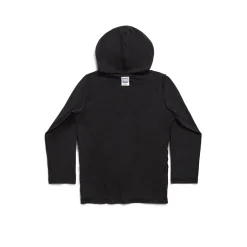 T-shirt A Maniche Lunghe Con Cappuccio Inside-out Aderente in Nero