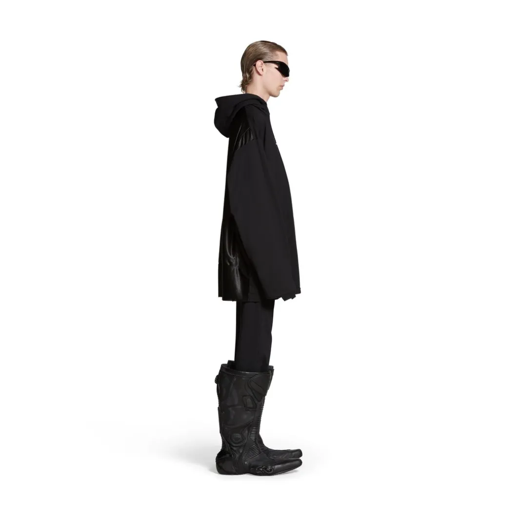 T-shirt A Maniche Lunghe Deconstructed Unity Sports Icon Oversize in Nero/bianco