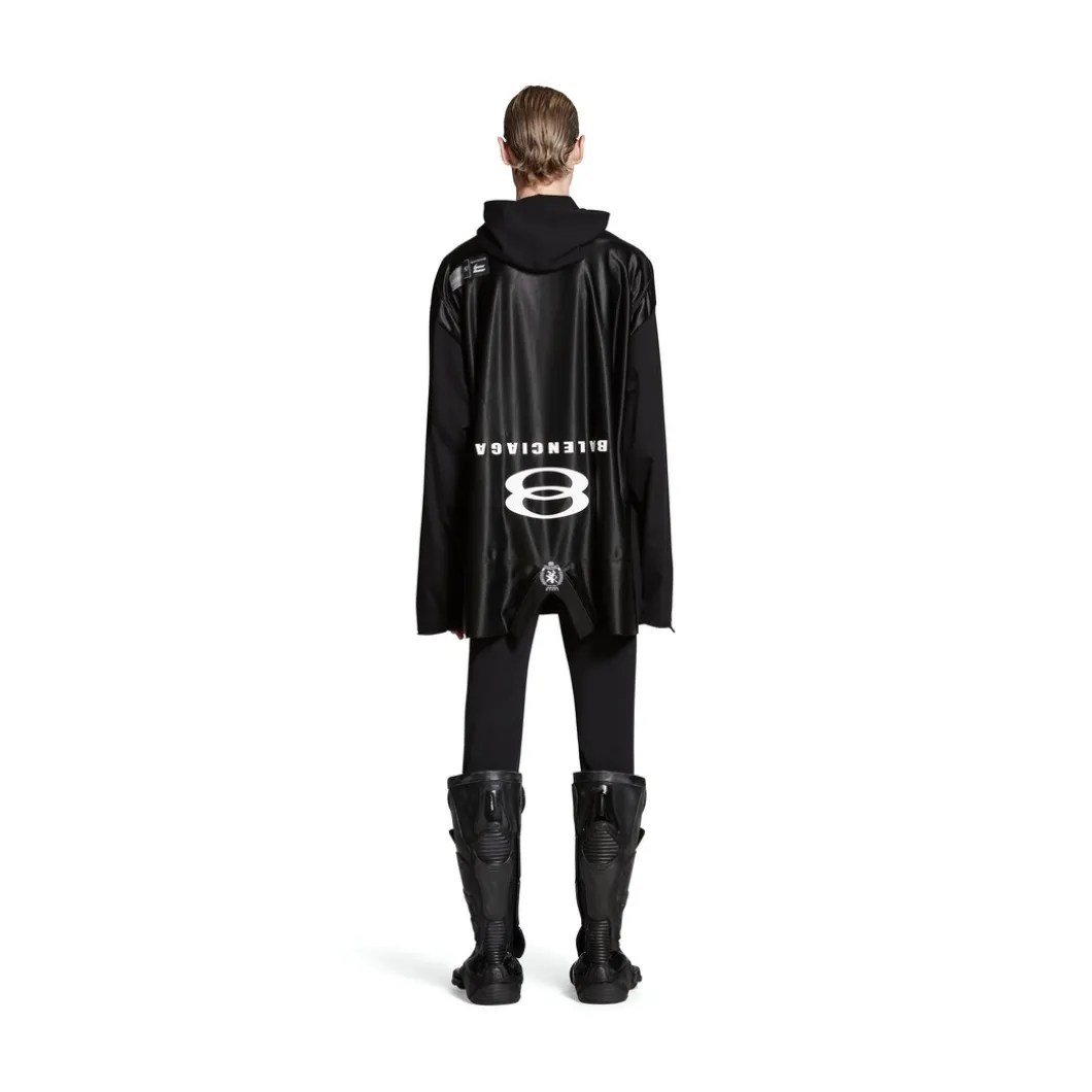 T-shirt A Maniche Lunghe Deconstructed Unity Sports Icon Oversize in Nero/bianco