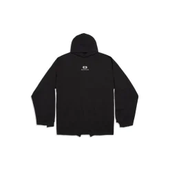 T-shirt A Maniche Lunghe Deconstructed Unity Sports Icon Oversize in Nero/bianco