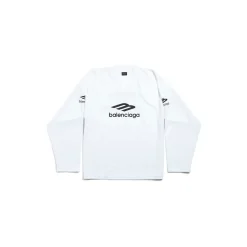 T-shirt A Maniche Lunghe Ski 3b Sports Icon Large Fit in Bianco