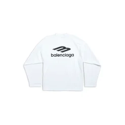 T-shirt A Maniche Lunghe Ski 3b Sports Icon Large Fit in Bianco
