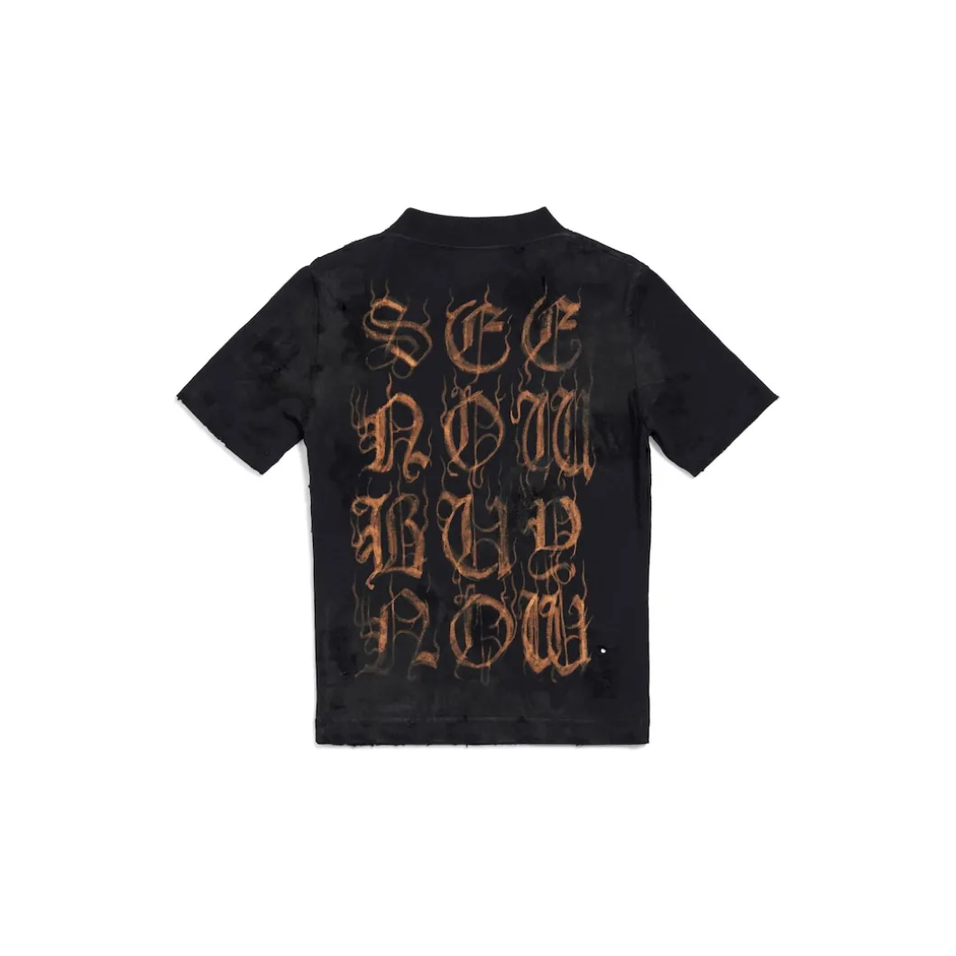 T-shirt Aderente Heavy Metal Small Fit da Donna in Nero Délavé