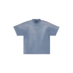 T-shirt Balenciaga Back Medium Fit in Blu/bianco