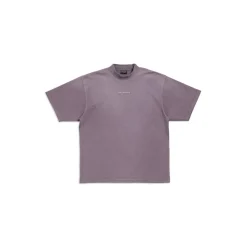 T-shirt Balenciaga Back Medium Fit in Viola/grigio