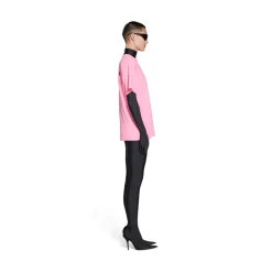 T-shirt Balenciaga Back Medium Fit da Donna in Rosa Fluo