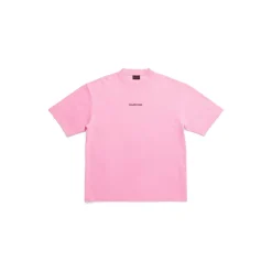 T-shirt Balenciaga Back Medium Fit da Donna in Rosa Fluo