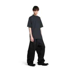 T-shirt Balenciaga Hand-drawn Medium Fit in Nero Délavé