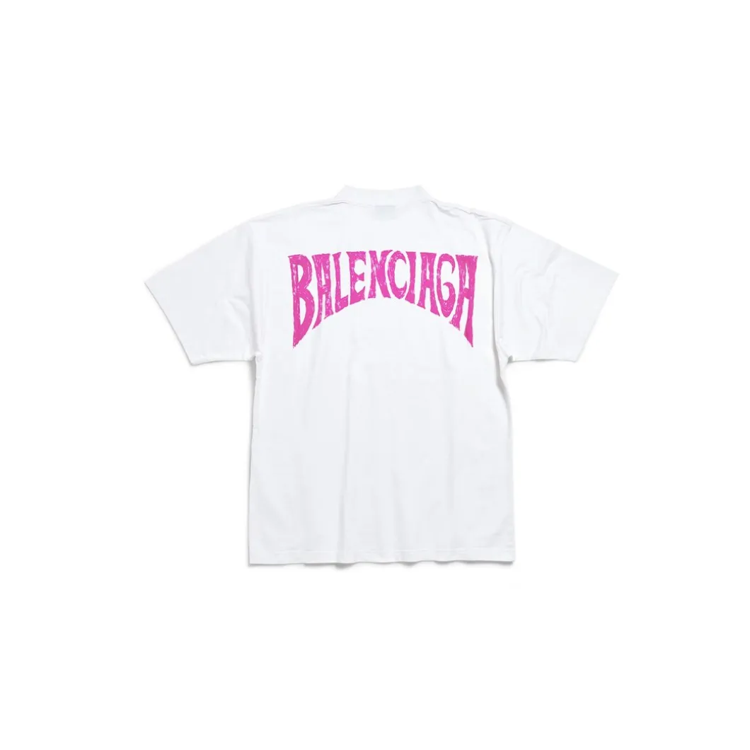 T-shirt Balenciaga Hand-drawn Medium Fit da Donna in Bianco