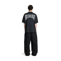 T-shirt Balenciaga Hand-drawn Medium Fit in Nero D&eacute;lav&eacute;