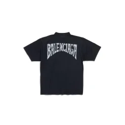 T-shirt Balenciaga Hand-drawn Medium Fit in Nero D&eacute;lav&eacute;