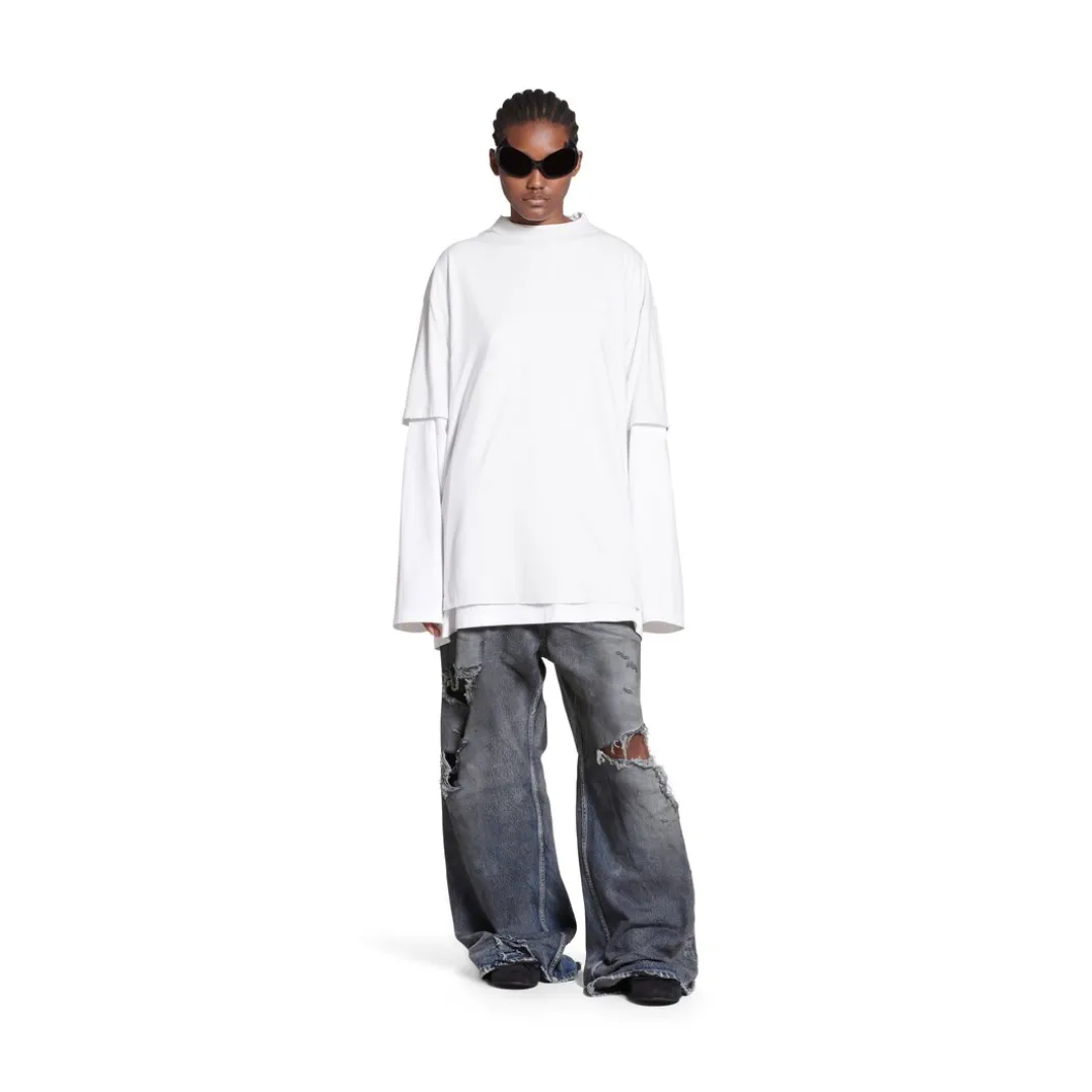 T-shirt Balenciaga Medium Fit in Bianco