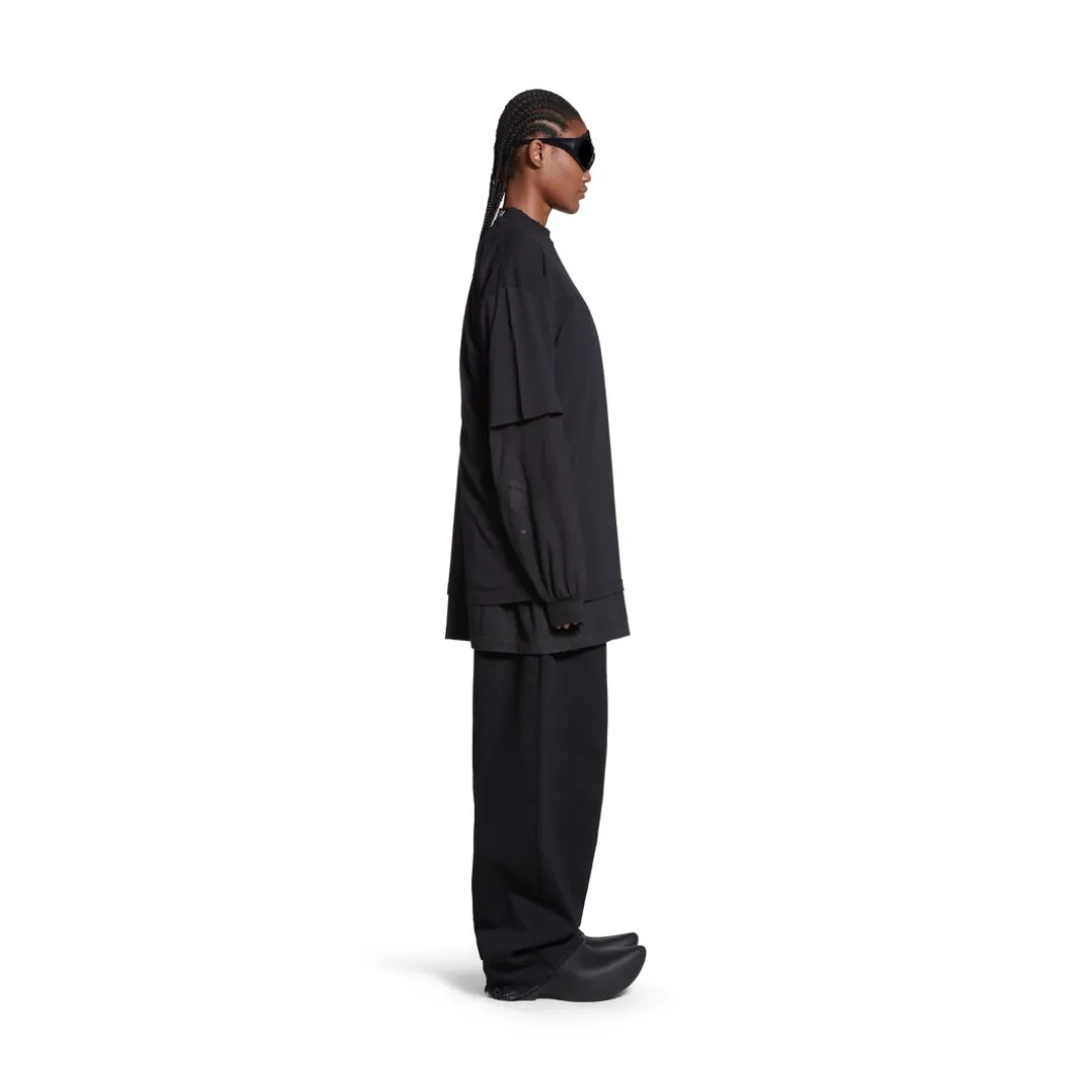 T-shirt Balenciaga Medium Fit in Nero Délavé