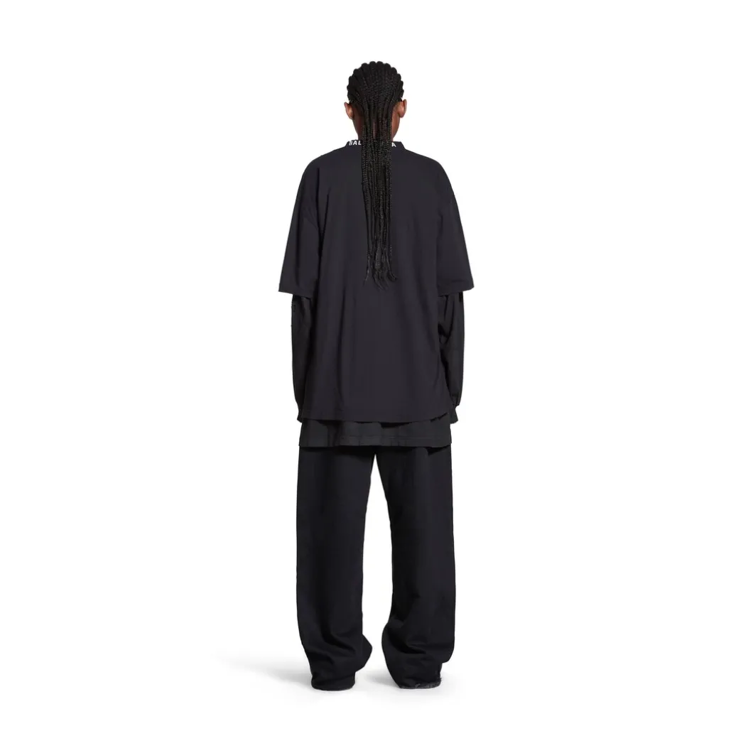 T-shirt Balenciaga Medium Fit in Nero Délavé