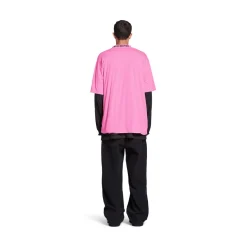 T-shirt Balenciaga Medium Fit in Rosa/nero