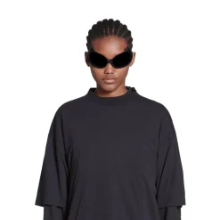 T-shirt Balenciaga Medium Fit in Nero Délavé
