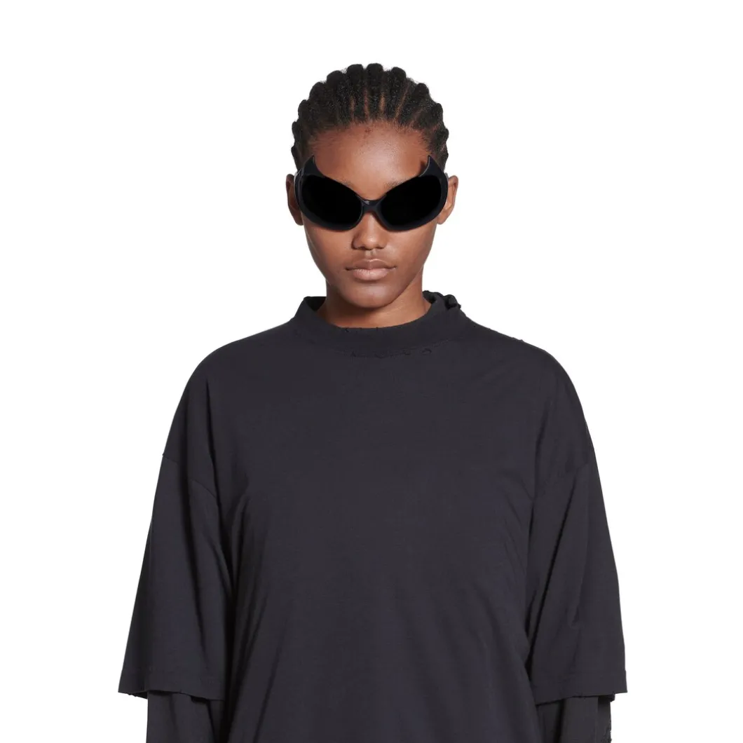 T-shirt Balenciaga Medium Fit in Nero Délavé