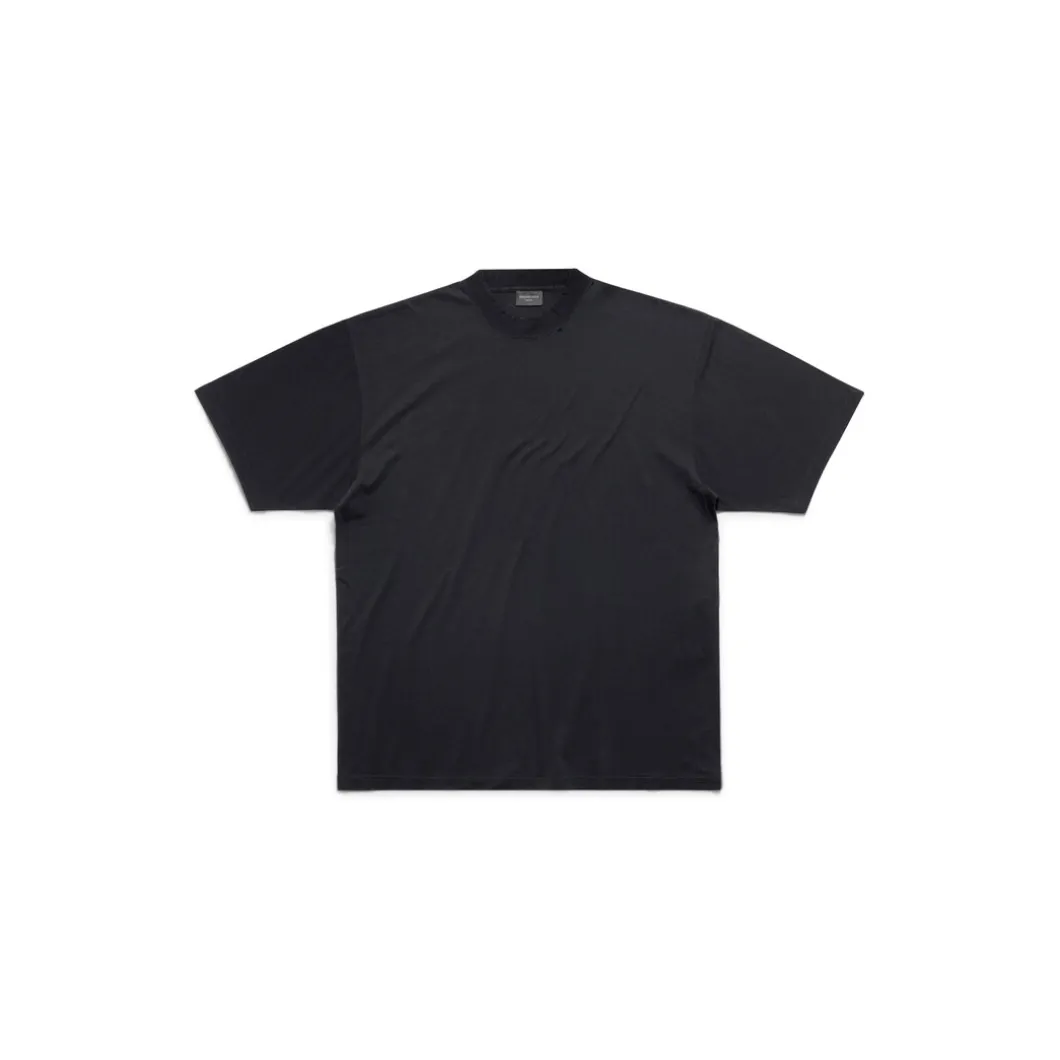 T-shirt Balenciaga Medium Fit in Nero Délavé
