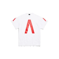 T-shirt Balenciaga Music | Archive Series Connected Oversize in Grigio Chiaro/rosso