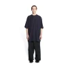 T-shirt Balenciaga Tab Oversized da Donna in Nero
