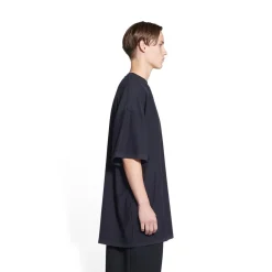 T-shirt Balenciaga Tab Oversized da Donna in Nero