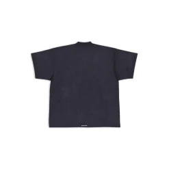 T-shirt Balenciaga Tab Oversized da Donna in Nero