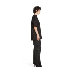 T-shirt Bb Paris Strass Medium Fit in Nero D&eacute;lav&eacute;