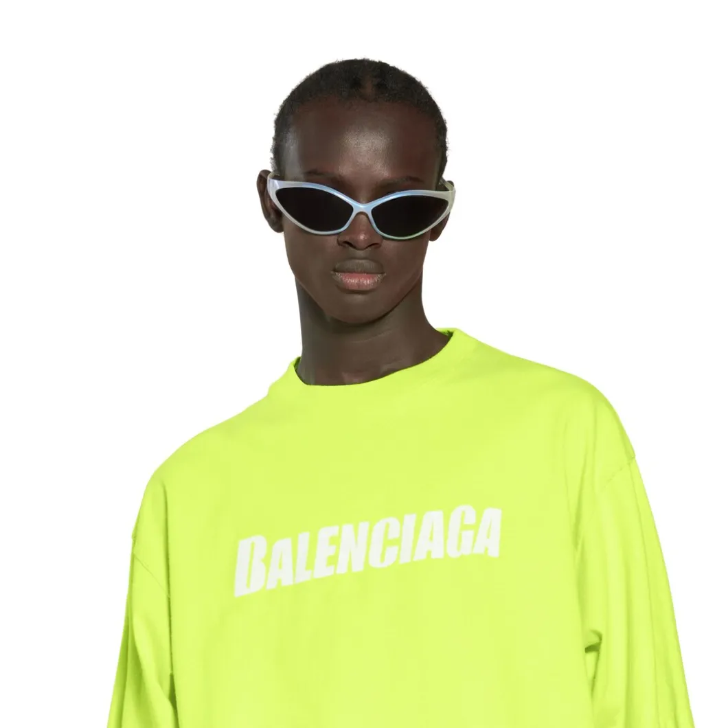 T-shirt Caps Boxy Fit in Giallo Fluo