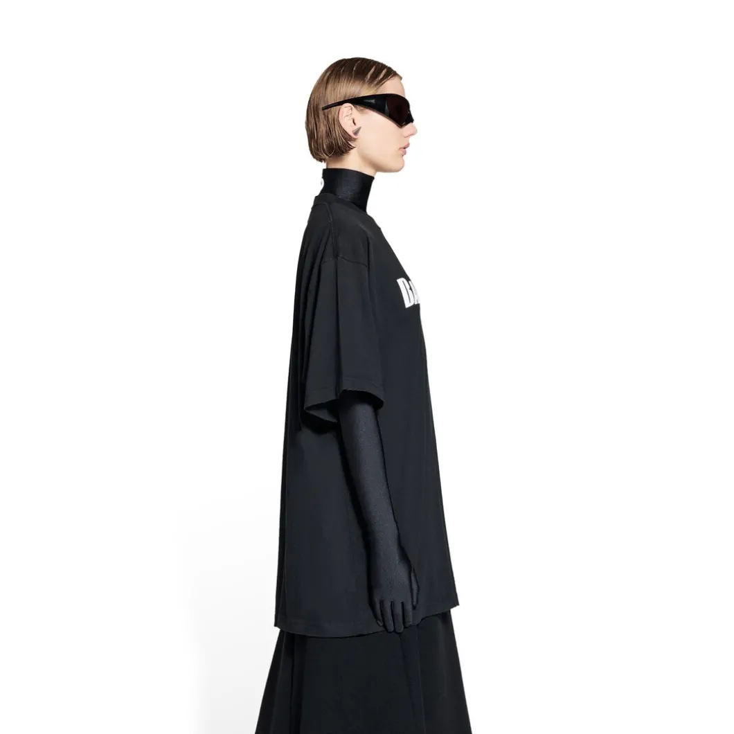 T-shirt Caps Boxy Fit in Nero