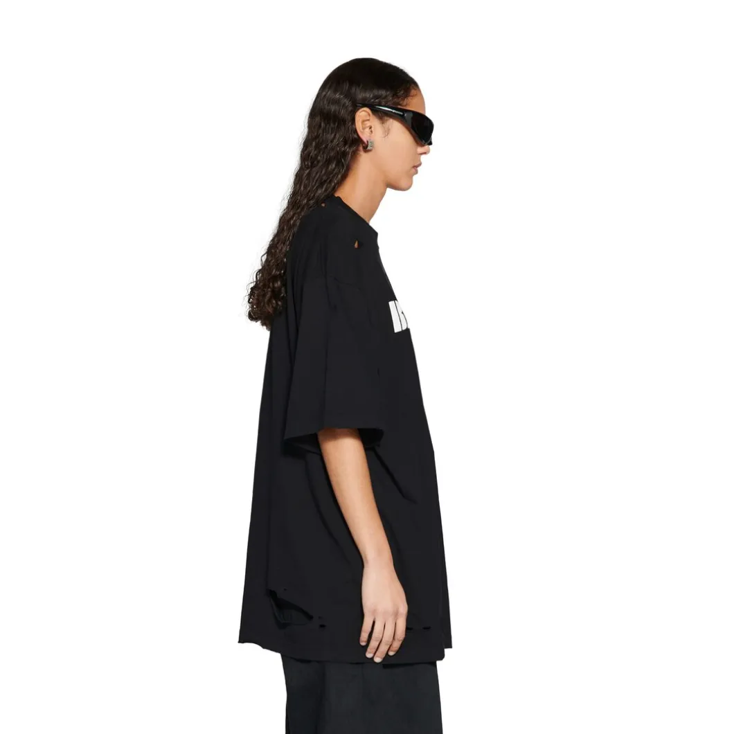 T-shirt Caps Boxy Fit in Nero