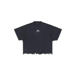 T-shirt Cropped Unity Sports Icon Large Fit in Nero/bianco