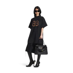 T-shirt Crypto Oversize in Nero D&eacute;lav&eacute;