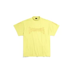 T-shirt Darkwave Oversize in Giallo/rosso
