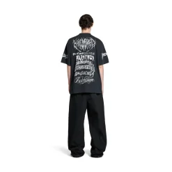 T-shirt Diy Metal Large Fit in Nero/bianco