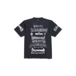 T-shirt Diy Metal Large Fit in Nero/bianco