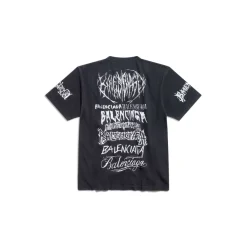 T-shirt Diy Metal Large Fit in Nero/bianco