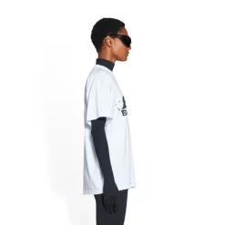 T-shirt Hand-drawn Bb Icon Medium Fit in Bianco