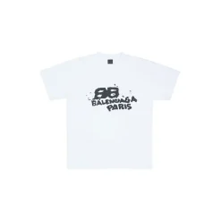 T-shirt Hand-drawn Bb Icon Medium Fit in Bianco