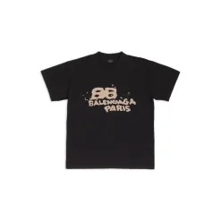 T-shirt Hand-drawn Bb Icon Medium Fit in Nero