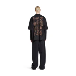 T-shirt Heavy Metal Large Fit in Nero Délavé